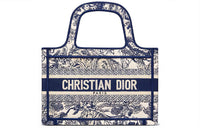 DIOR BookTote Embroidery Tote Bag, Shopping Bag, Handbag Mini Women's Blue