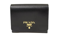 PRADA Cow Leather Wallets Coin Purses Women's Black