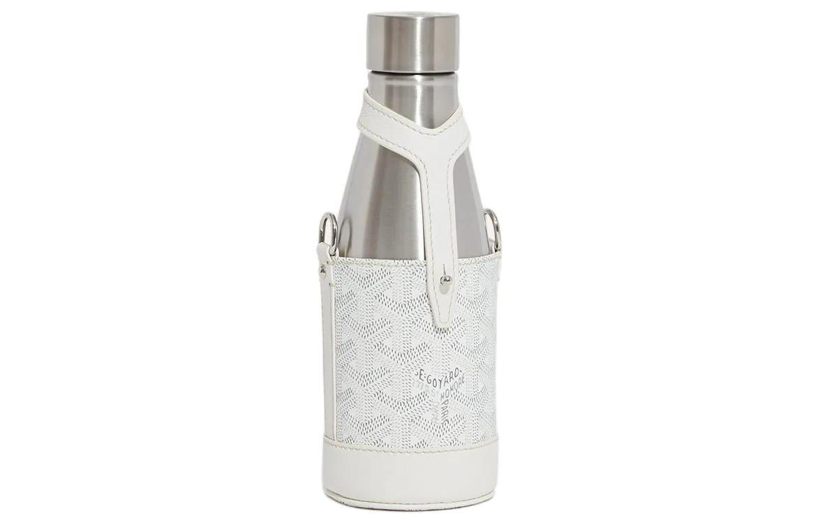 GOYARD YONNE Canvas With Leather Water Bottle Bag Shoulder Bag Crossbody Bag Small Size Unisex White