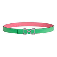 HERMES Leather Leather Belts Unisex Pink/Green Width: 2.4cm