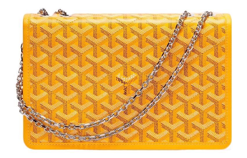 GOYARD Alexandre III Canvas With Leather Shoulder Bag Crossbody Bag Women's Yellow