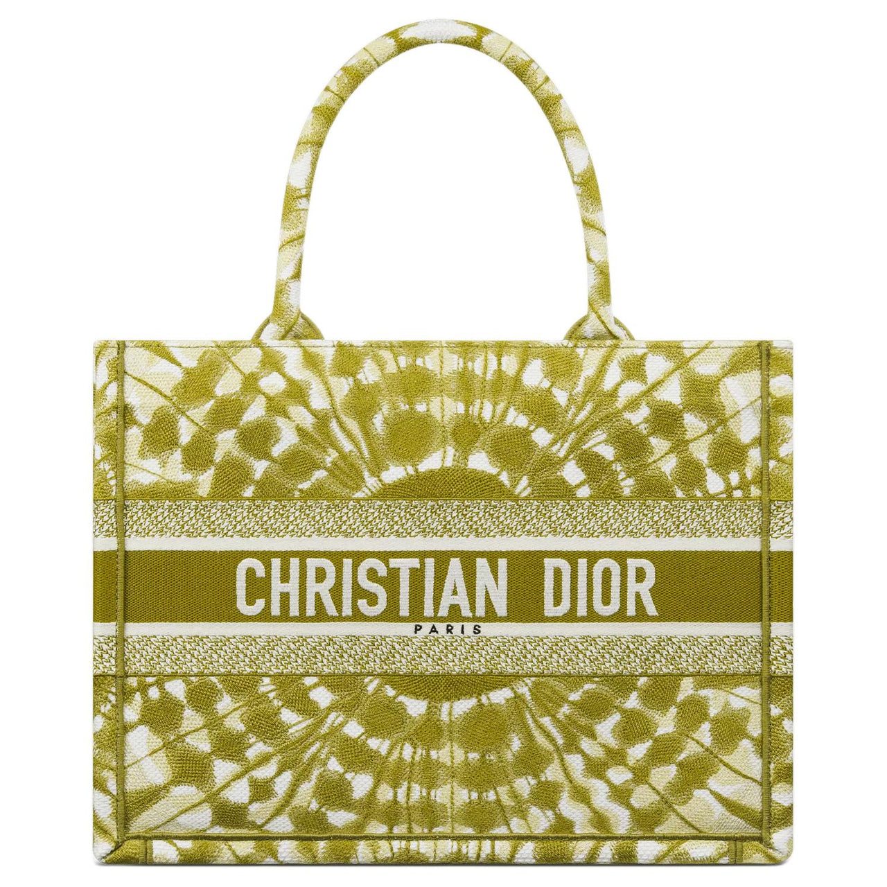 DIOR Miss Dior Cotton Tote Bag Shopping Bag Handbag Medium Size Women's Olive Green