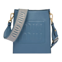 MIU MIU Leather Crossbody Bag Shoulder Bag Women's Blue