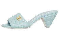 CHANEL Slide Slippers Women's Blue