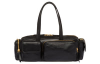MIU MIU Soft Sheep Leather Biker Bag Handbag Shoulder Bag Crossbody Bag Women's Black