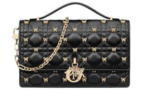 DIOR Sheepskin Shoulder Bag, Crossbody Bag, Handbag Women's Black