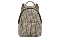 DIOR Rider Collaboration Oblique Printed Fabric Cow Leather Patchwork Backpack Mini Kids' Khaki