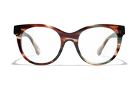 CHANEL Plate Frame Irregular Shape Eyeglass Frames Women's Brown