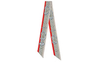 HERMES Silk Scarves Women's Coral//Khaki