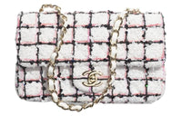CHANEL Tweed One Shoulder Handbags Mini Women's White/Black/Light Pink