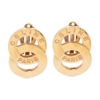 CELINE Gold-Plated Earrings Women's Gold