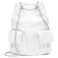 CHANEL Leather Backpack Women's White