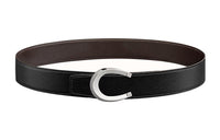 HERMES Luck Silver Buckle Togo Calfskin Double-Sided Leather Belt Men's Black/Ebony Width: 3.8cm