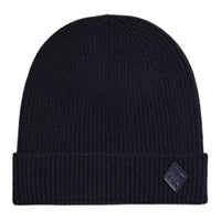 HERMES Wool Cashmere Calfskin Beanies Men's Black