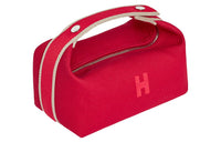 HERMES Bride-a-Brac Canvas Storage Bag Canvas Bag Toiletry Bag Small Size Women's Rogue Red