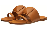 HERMES Caia Abrasion-Resistant Slide Slippers Women's Gilded Color