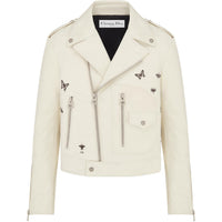 DIOR SS25 Leather Jacket Women's Ecru