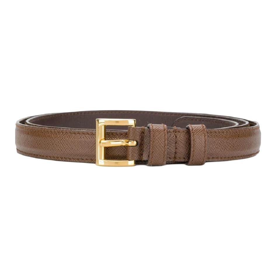 PRADA   Leather Belts Unisex Brown