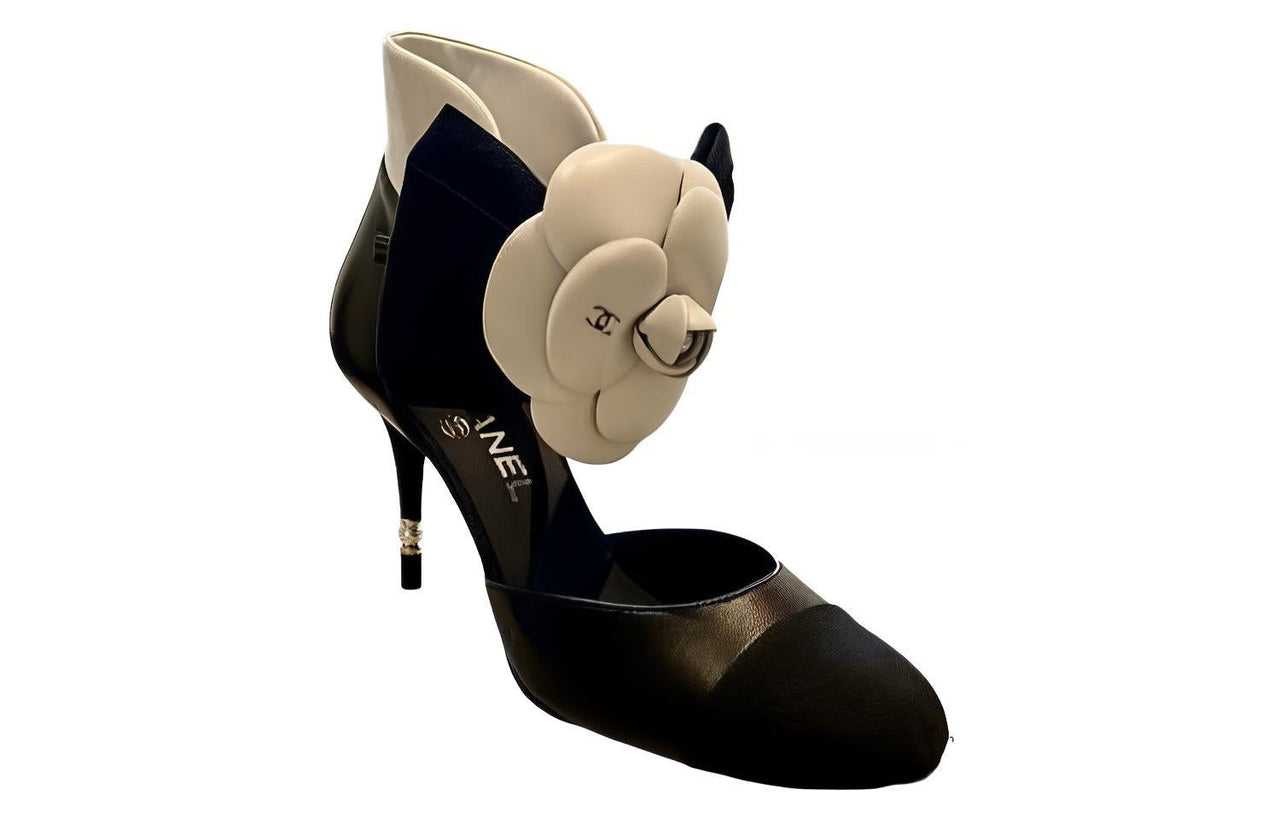 CHANEL Slim Heel High Heels Women's Camellia