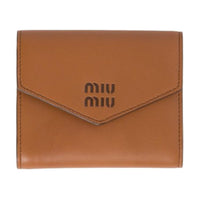 MIU MIU Leather Wallet Small Size Women's Cognac Brandy