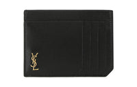 SAINT LAURENT Leather Card Holder Regular Men's Black