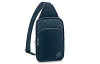 LOUIS VUITTON Canvas With Leather Crossbody Bag Shoulder Bag Men's Dark Blue