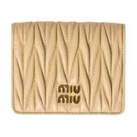 MIU MIU Matelassé Lambskin Wallet Trumpets Women's Yellow