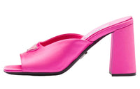 PRADA Abrasion Resistant Slide Slippers 8.5cm Women's Pink