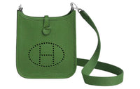HERMES Evelyne Clemence Leather Shoulder Bag Crossbody Bag Unisex Green
