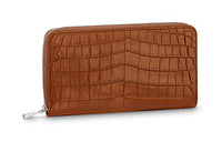 LOUIS VUITTON Zippy Crocodile Leather Wallet Men's Brown