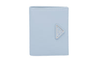 PRADA Saffiano Leather Wallet Small Size Women's Light Blue