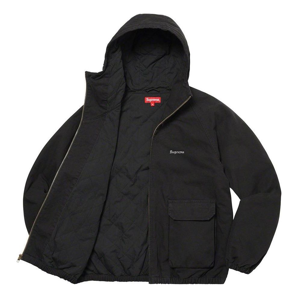 Supreme Cotton Hooded Jacket 'Black White' SUP-SS22-834