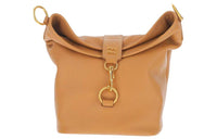 MIU MIU Leather Handbag Shoulder Bag Women's Brown