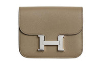 HERMES Constance Slim Evercolor Calfskin Fanny Pack Handheld Wallet Women's Malafa Beige