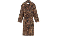 SAINT LAURENT Leopard-print Silk Trench Coat