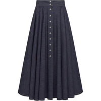DIOR Gonna Midi Con Bottoni A Pressione Casual Long Skirts Women's Dark Blue