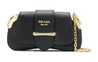 PRADA Sidonie Calfskin Shoulder Bag, Crossbody Bag Regular Women's Black