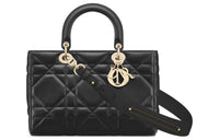 DIOR Calfskin Shoulder Bag, Crossbody Bag, Handbag Medium Size Women's Black