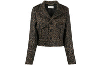 SAINT LAURENT Cropped Coats Women's Leopard