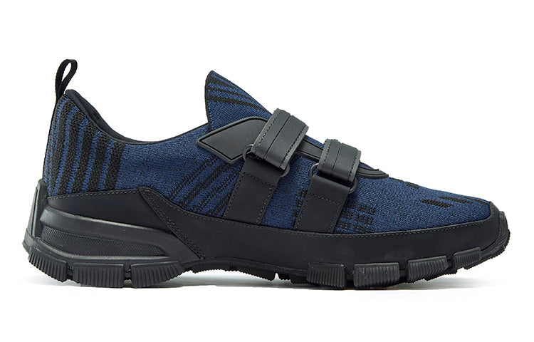 PRADA Anti-Slip Wear-Resistant Low-Top Casual Shoes Men's Black Blue