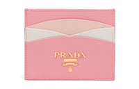 PRADA Leather Card Holder Women's Pink