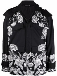 Valentino Garavani Dark Blooming-Print Hooded Jacket