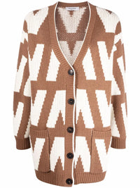 Valentino Garavani Logo-Intarsia Virgin Wool Cardigan