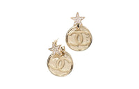 CHANEL Metal Stud Earrings Women's Gold