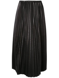 Valentino Garavani Pleated Leather Skirt