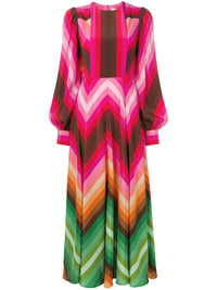 Valentino Garavani Chevron Print Long Dress