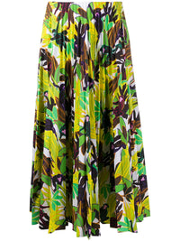 Valentino Garavani Monkey Forest Pleated Midi Skirt