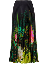 Valentino Garavani Pleated Floral-Print Skirt