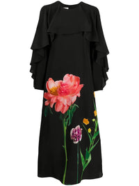 Valentino Garavani Floral Print Detail Midi Dress