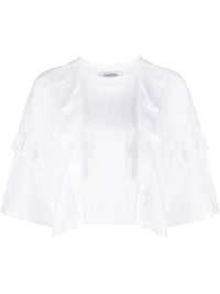 Valentino Garavani Lace Panel Cropped T-Shirt